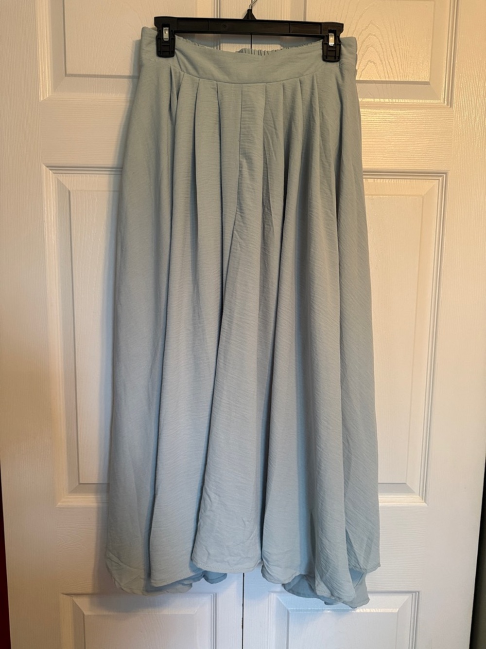 Blu Pepper Pale Blue Pleated Maxi Skirt